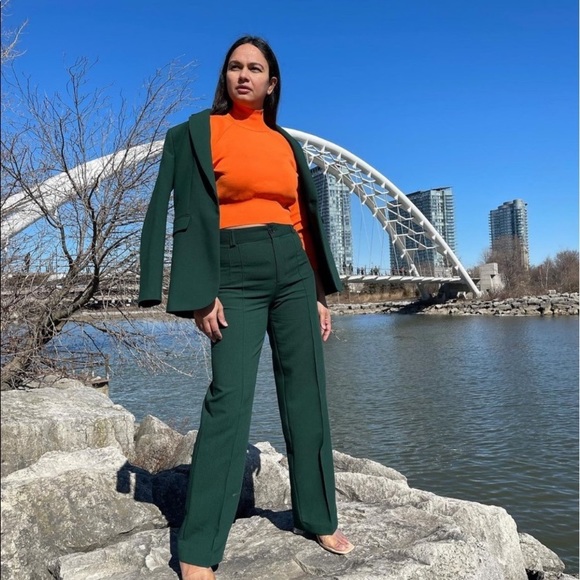 NWT orange zara shoulder pad knit top - Picture 11 of 17